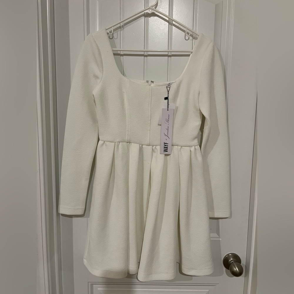 WAYF x Jourdan Sloane Jourdan Long Sleeve Mini Dress – Ivory – Size S - Picture 5 of 8